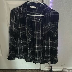 Black and white button up